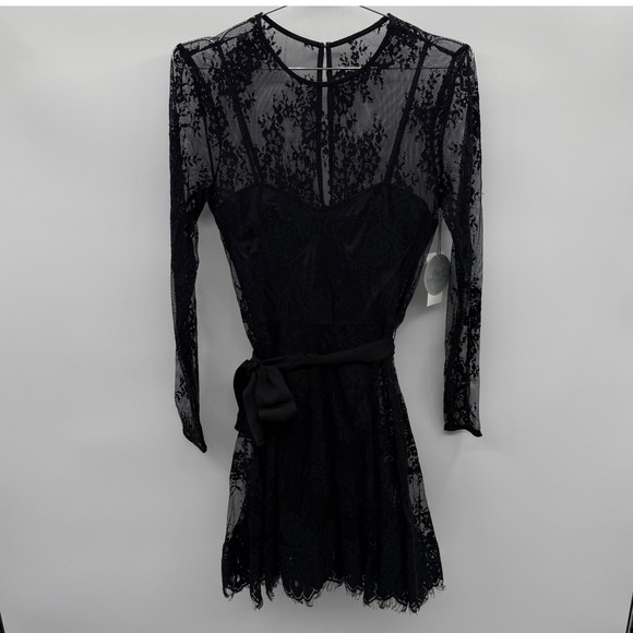 Pearl Georgina Chapman Black Lace Mini Dress Size 6 Romantic Whimsigoth Sexy Y2K - Picture 12 of 15